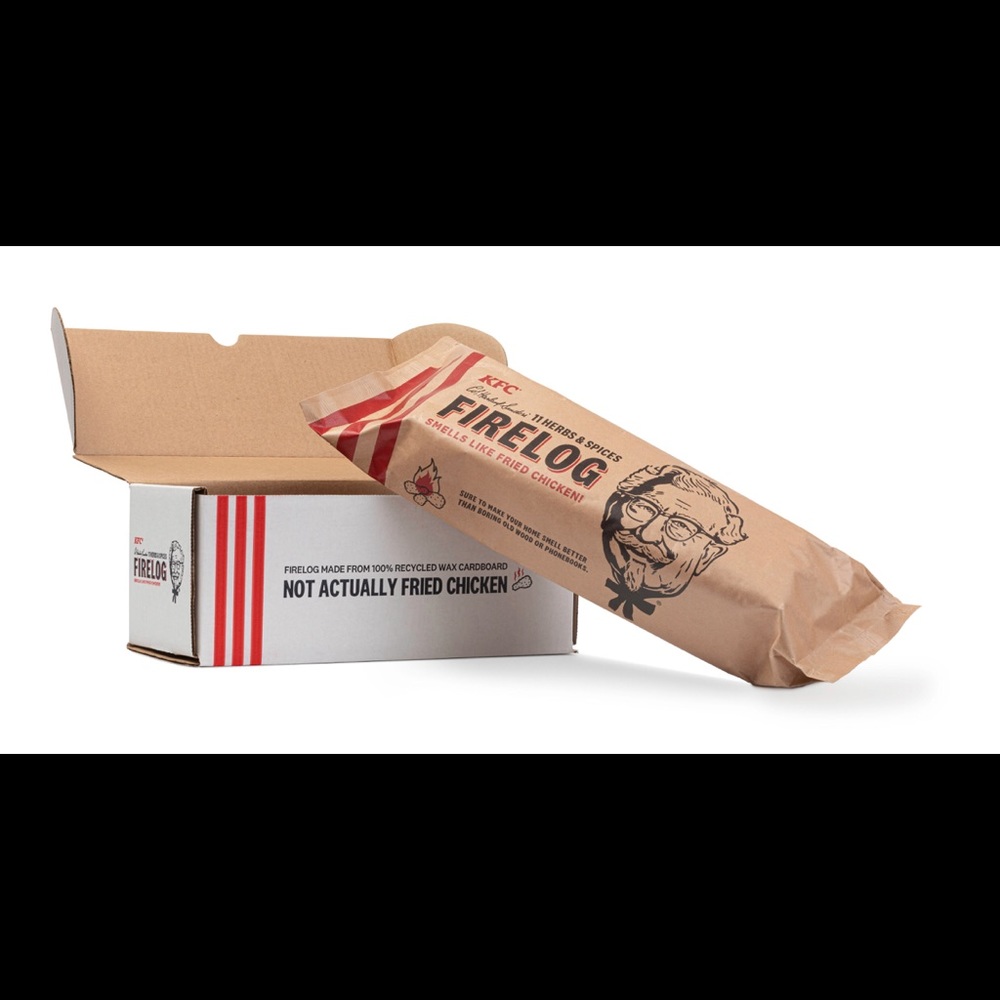 Enviro Fire Log KFC Scented Gift Gag Holiday Rare Discontinued Holiday